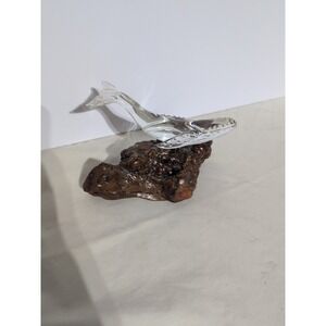 Whale Glass Wood Mounted Decor Nautical Ocean Sea Life